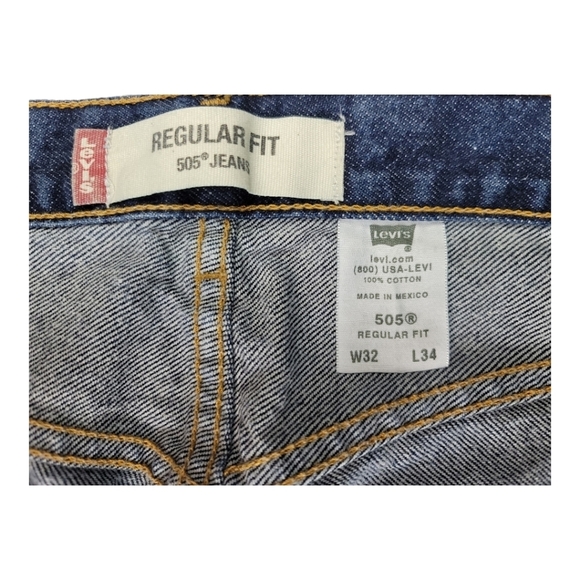 Levi Original Rivited 505 Regular Fit Straight Leg Jeans - Picture 3 of 9